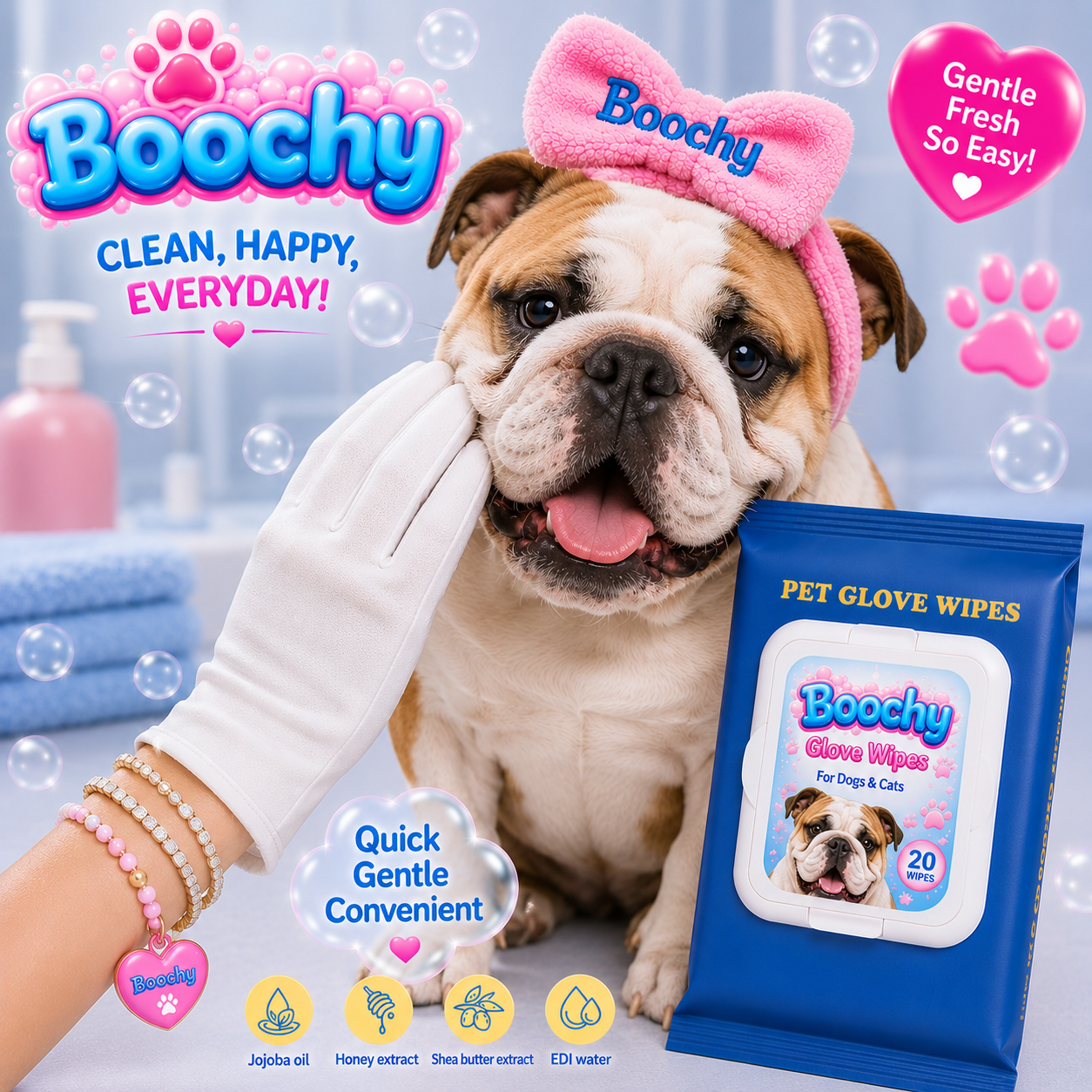 Boochy Bubble Glove Wipes